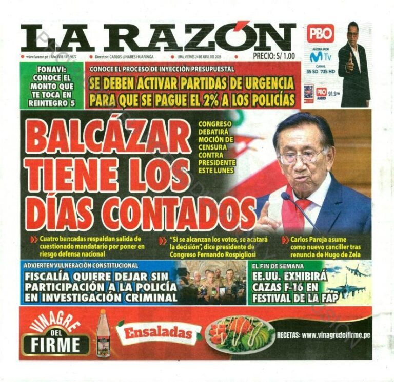 DIARIO LA RAZON (24 DE ABRIL)