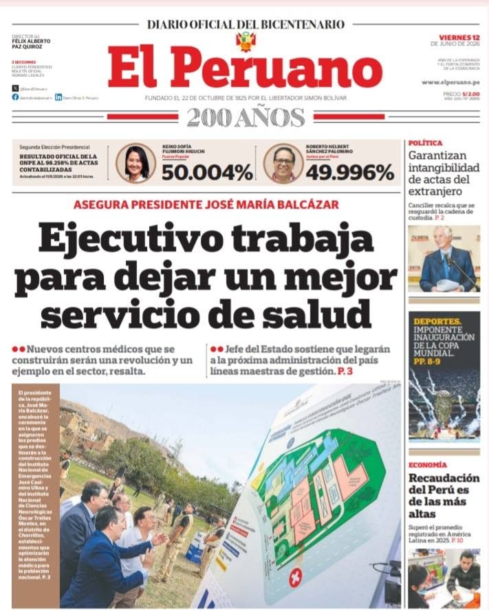 DIARIO EL PERUANO - 12 DE JUNIO