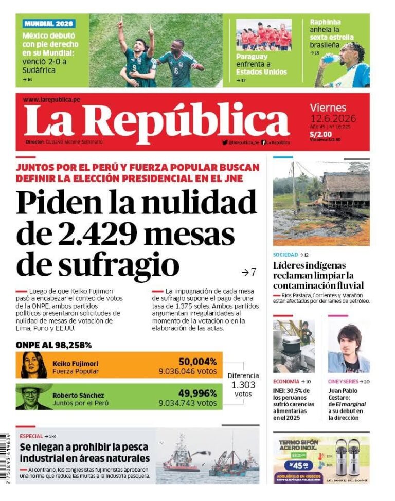 DIARIO LA REPUBLICA- 12 DE JUNIO