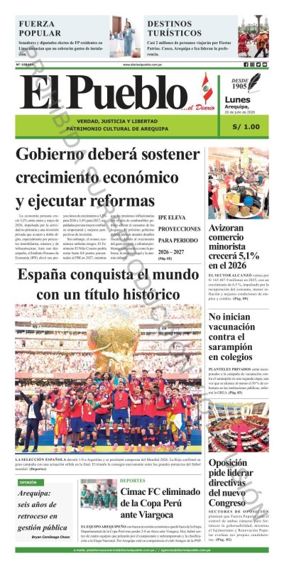 DIARIO EL PUEBLO- 20 DE JUNILO