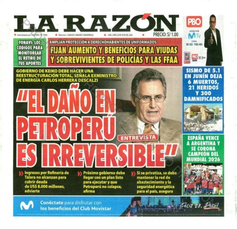 DIARIO LA RAZON - 20 DE JUNILO